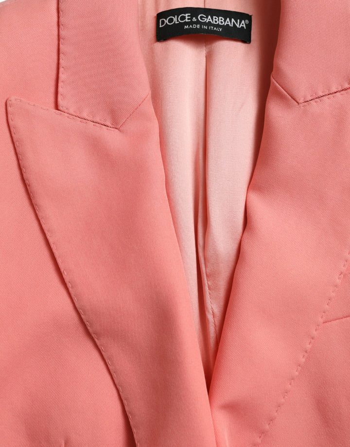 Einreihige Blazerjacke aus rosa Polyester