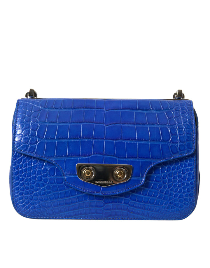 Blaue Exotische Leder Neo Klassische Geldbörse Umhängetasche Handtasche