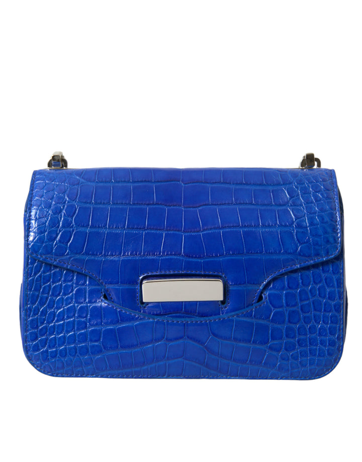 Blaue Exotische Leder Neo Klassische Geldbörse Umhängetasche Handtasche