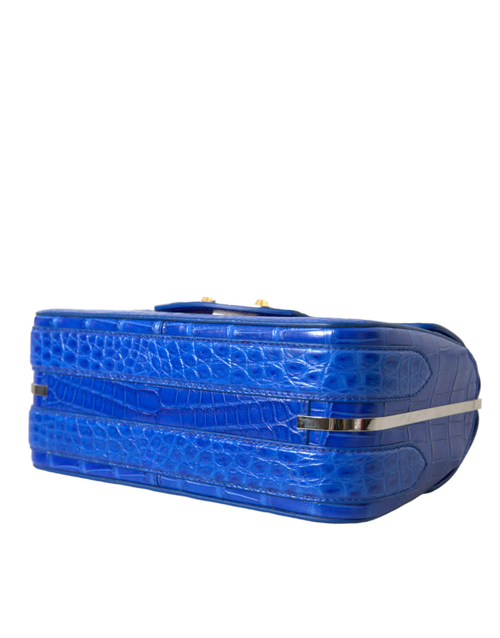 Blaue Exotische Leder Neo Klassische Geldbörse Umhängetasche Handtasche