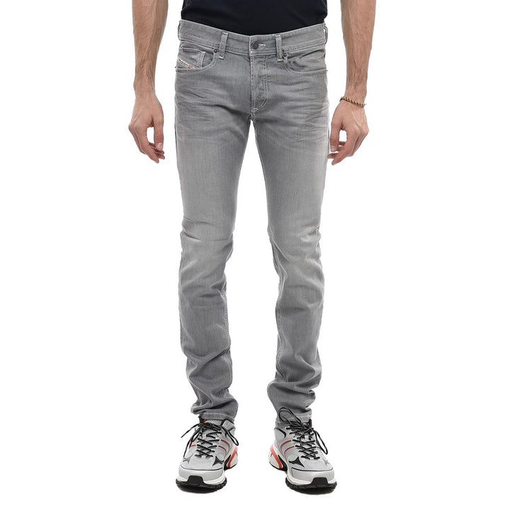 Graue Baumwoll-Skinny-Jeans für Männer