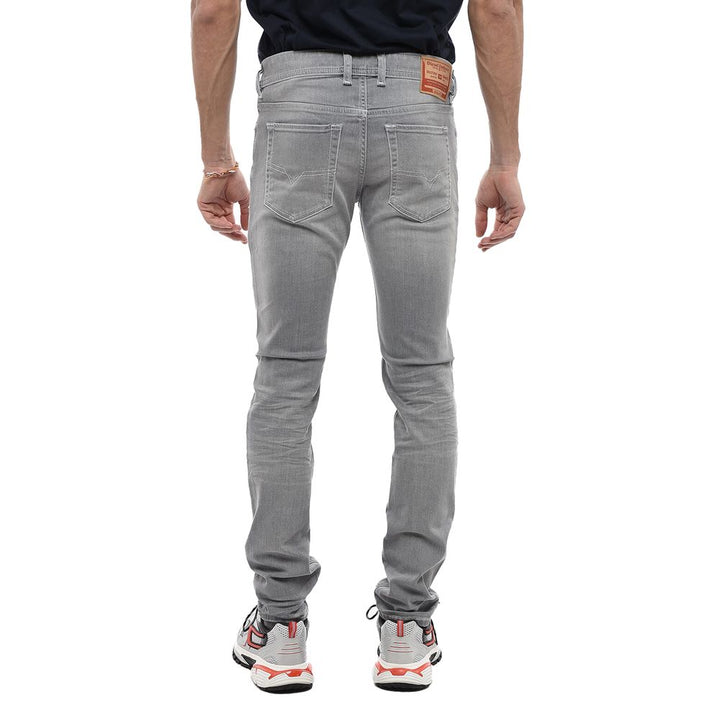 Graue Baumwoll-Skinny-Jeans für Männer