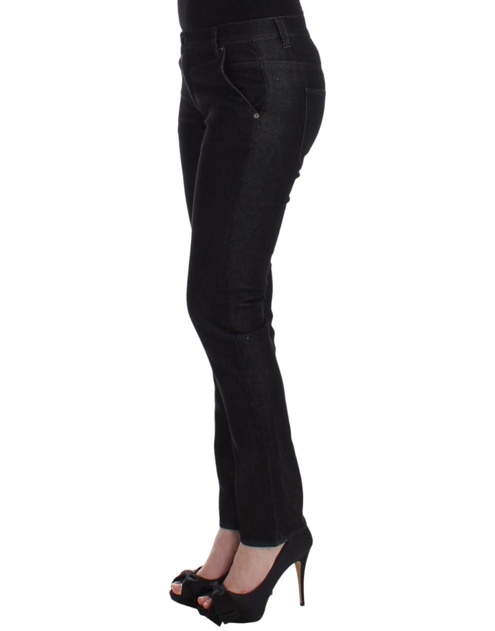 Schwarze Slim Jeans Denim-Hosen Skinny Leg Stretch