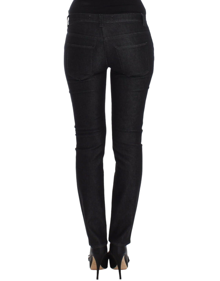 Schwarze Slim Jeans Denim-Hosen Skinny Leg Stretch