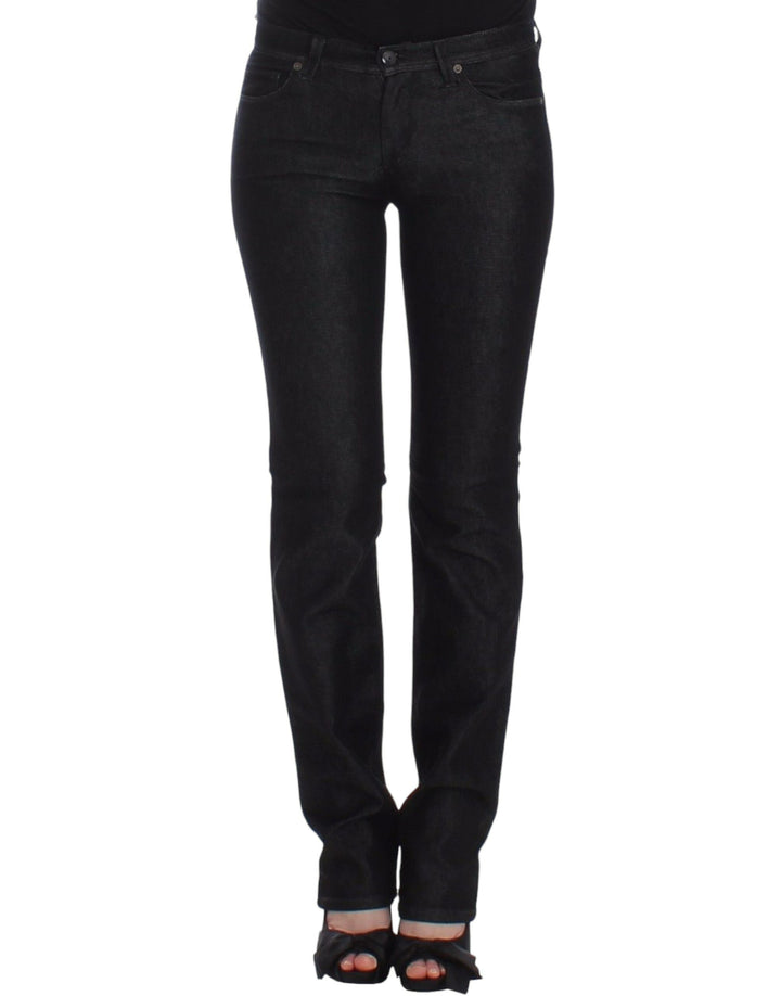 Schwarze Slim Jeans Denim-Hosen Skinny Leg Stretch