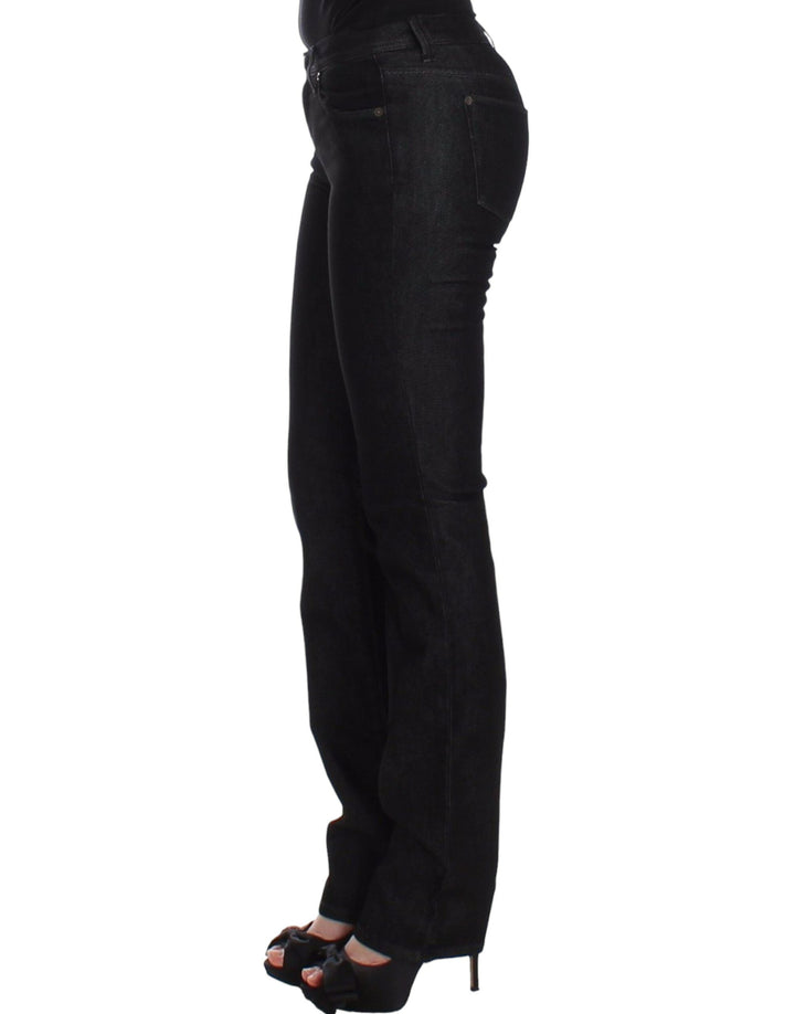 Schwarze Slim Jeans Denim-Hosen Skinny Leg Stretch