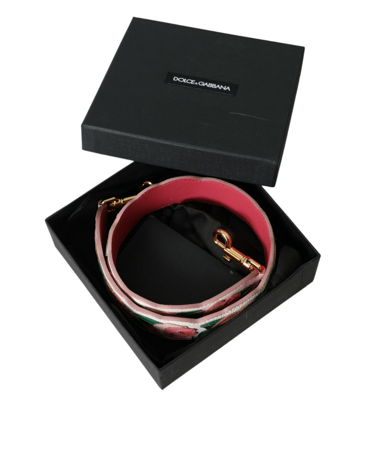 White floral leather accessory shoulder strap