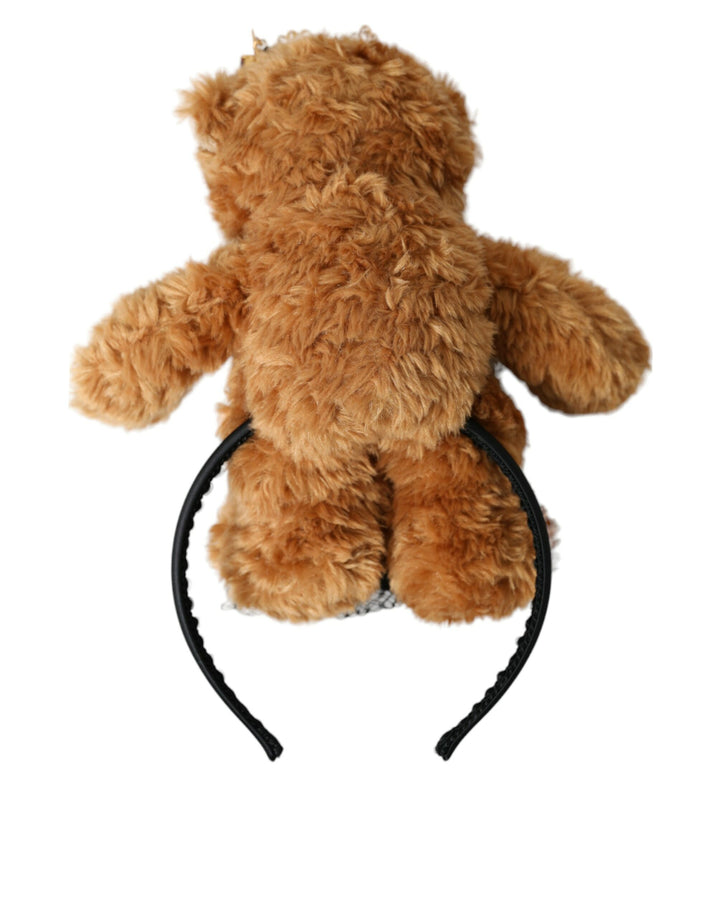 Brauner Teddybär Gold Kristallkrone Haarband Diadem