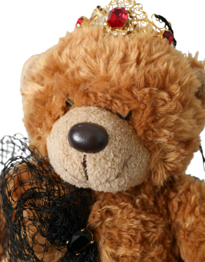 Brauner Teddybär Gold Kristallkrone Haarband Diadem