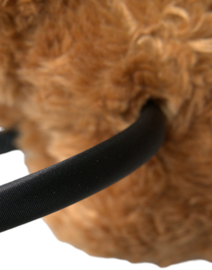 Brauner Teddybär Gold Kristallkrone Haarband Diadem
