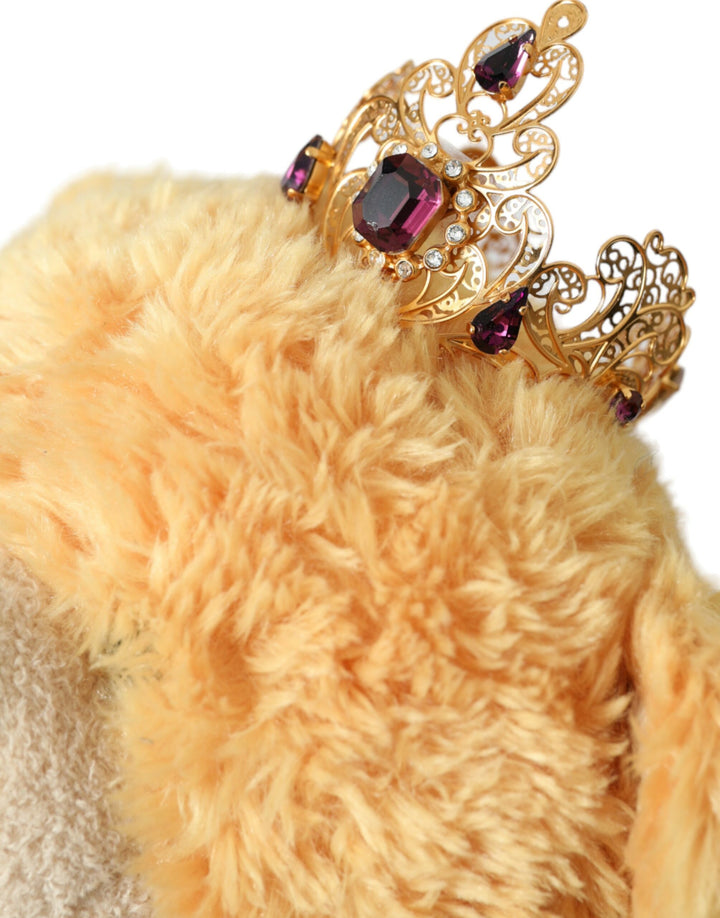 Brauner Teddybär Gold Kristallkrone Haarband Diadem