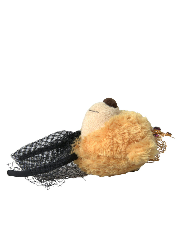 Brauner Teddybär Gold Kristallkrone Haarband Diadem
