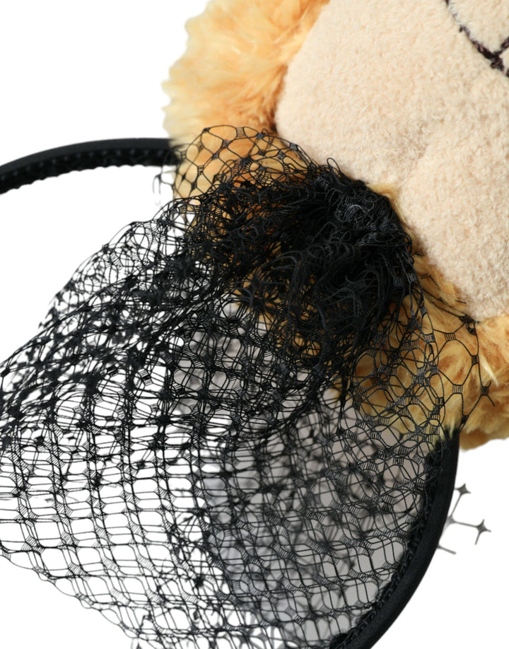 Brauner Teddybär Gold Kristallkrone Haarband Diadem