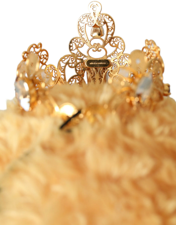 Brauner Teddybär Gold Kristallkrone Haarband Diadem