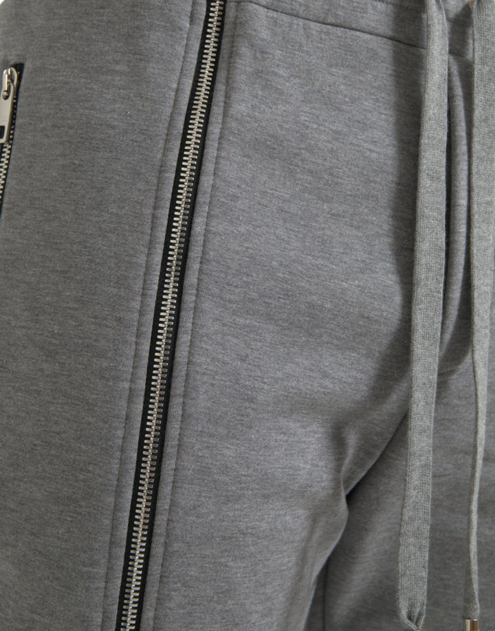 Grey cotton jogger skinny sweatpants