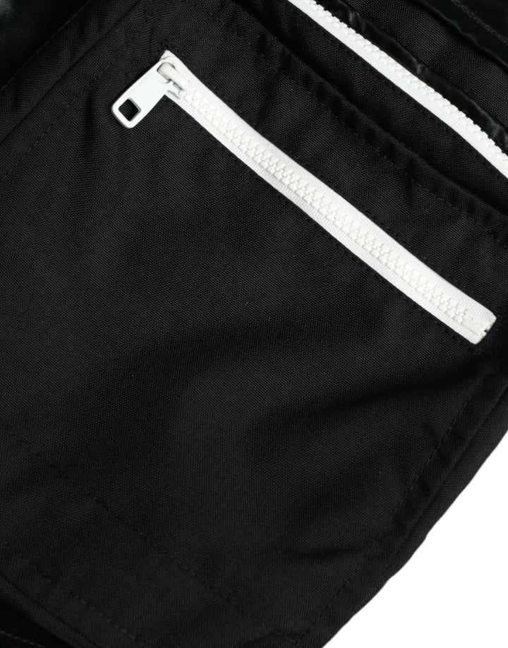 Schwarze Nylon Cargo Jogger Männer Sweatpants Hosen