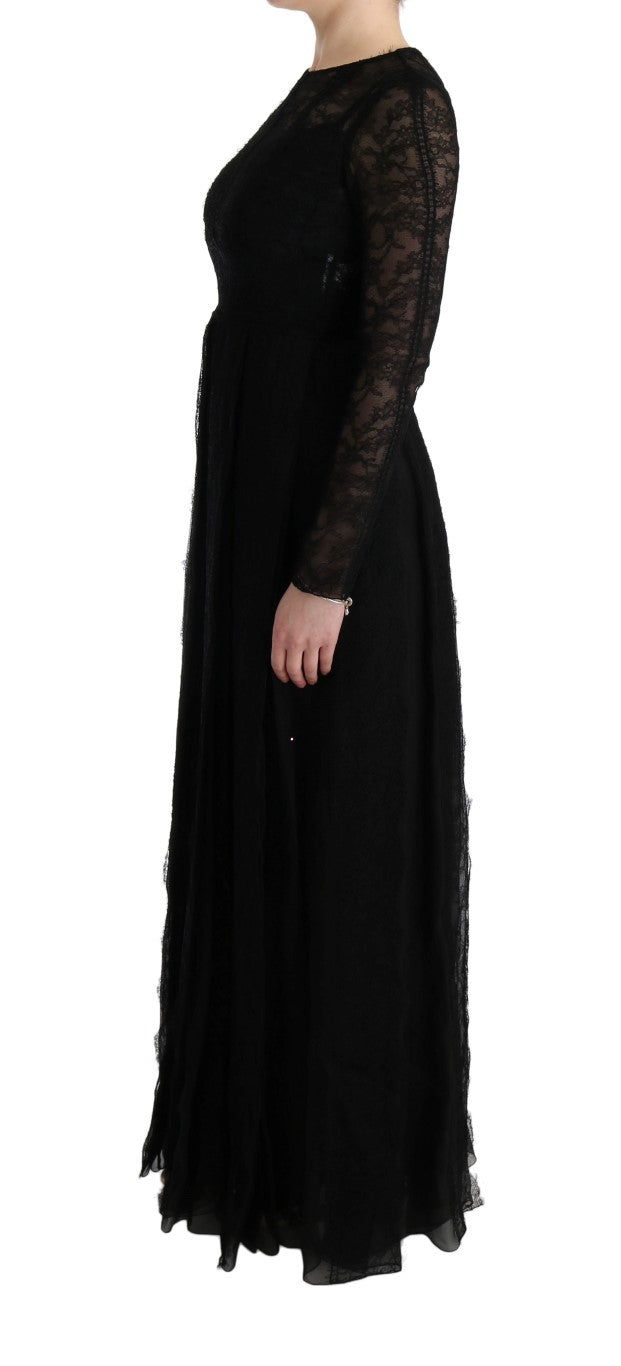 Elegant black sheath dress with long sleeves