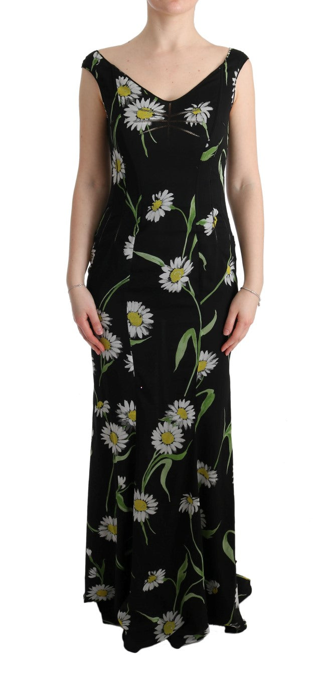 Sonnenblume Seidenstretch-Etuikleid
