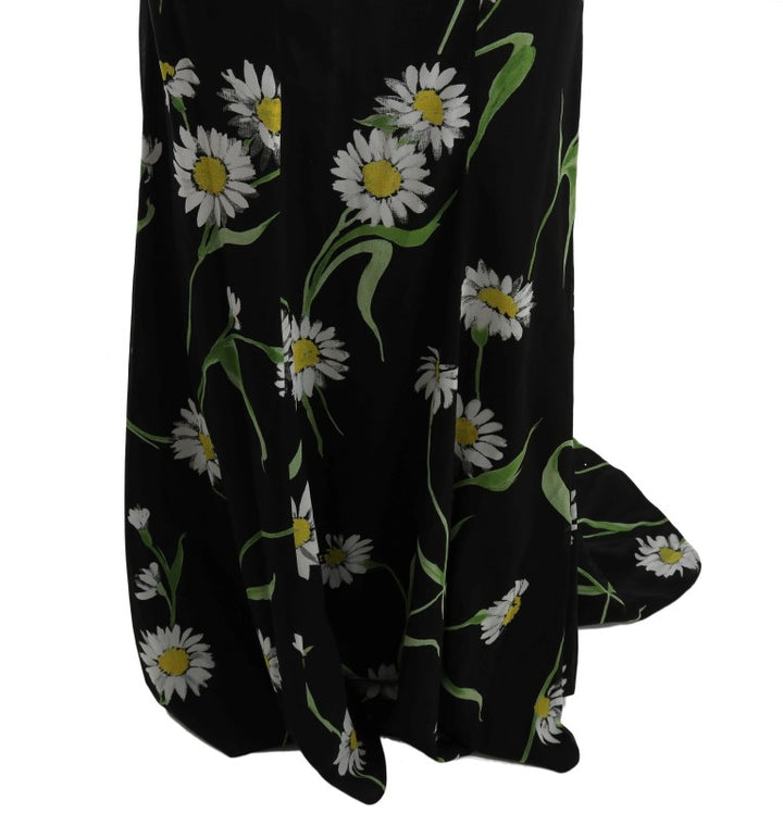 Sonnenblume Seidenstretch-Etuikleid