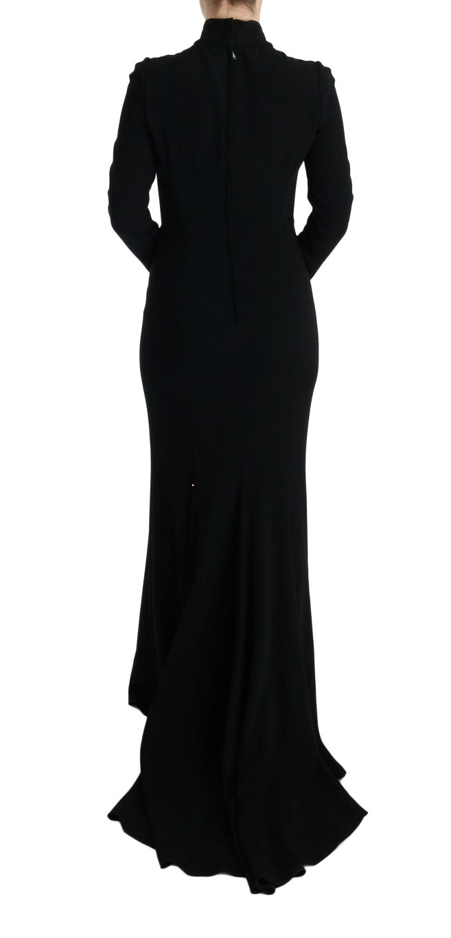 Elegant, floor-length sheath dress in black