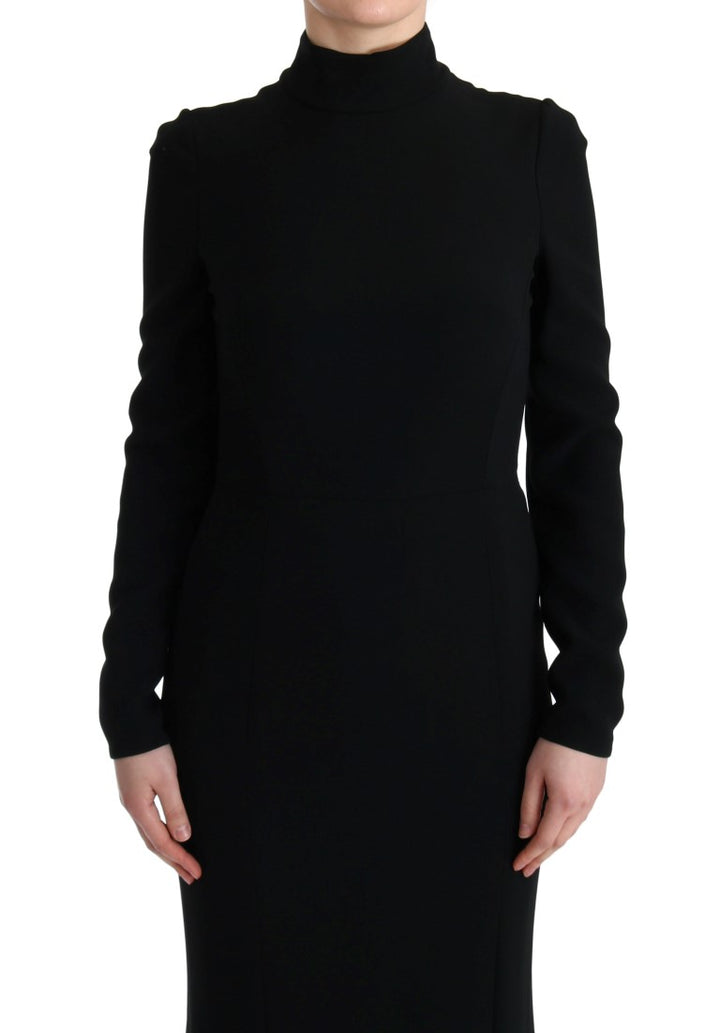 Elegant, floor-length sheath dress in black