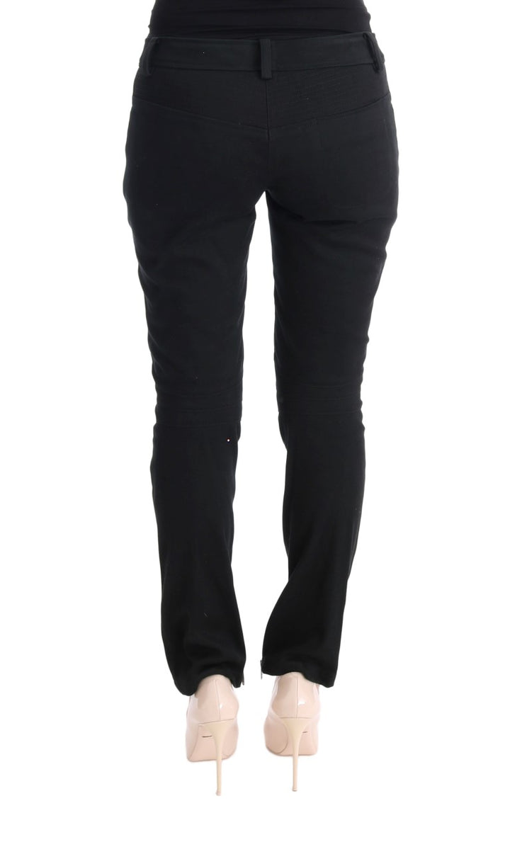 Schwarze Slim Fit Freizeithose aus Baumwolle