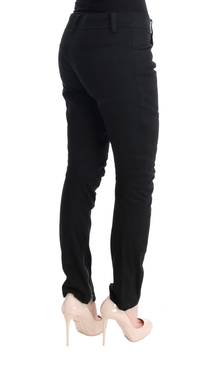 Schwarze Slim Fit Freizeithose aus Baumwolle