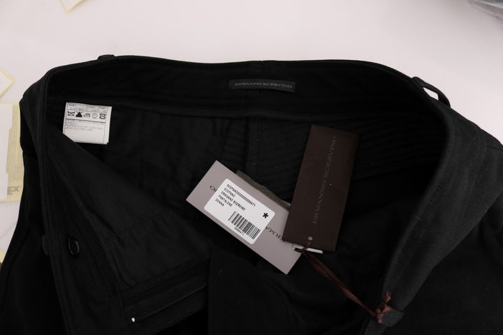 Schwarze Slim Fit Freizeithose aus Baumwolle