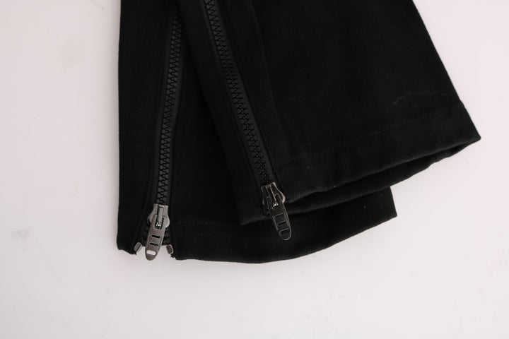 Schwarze Slim Fit Freizeithose aus Baumwolle