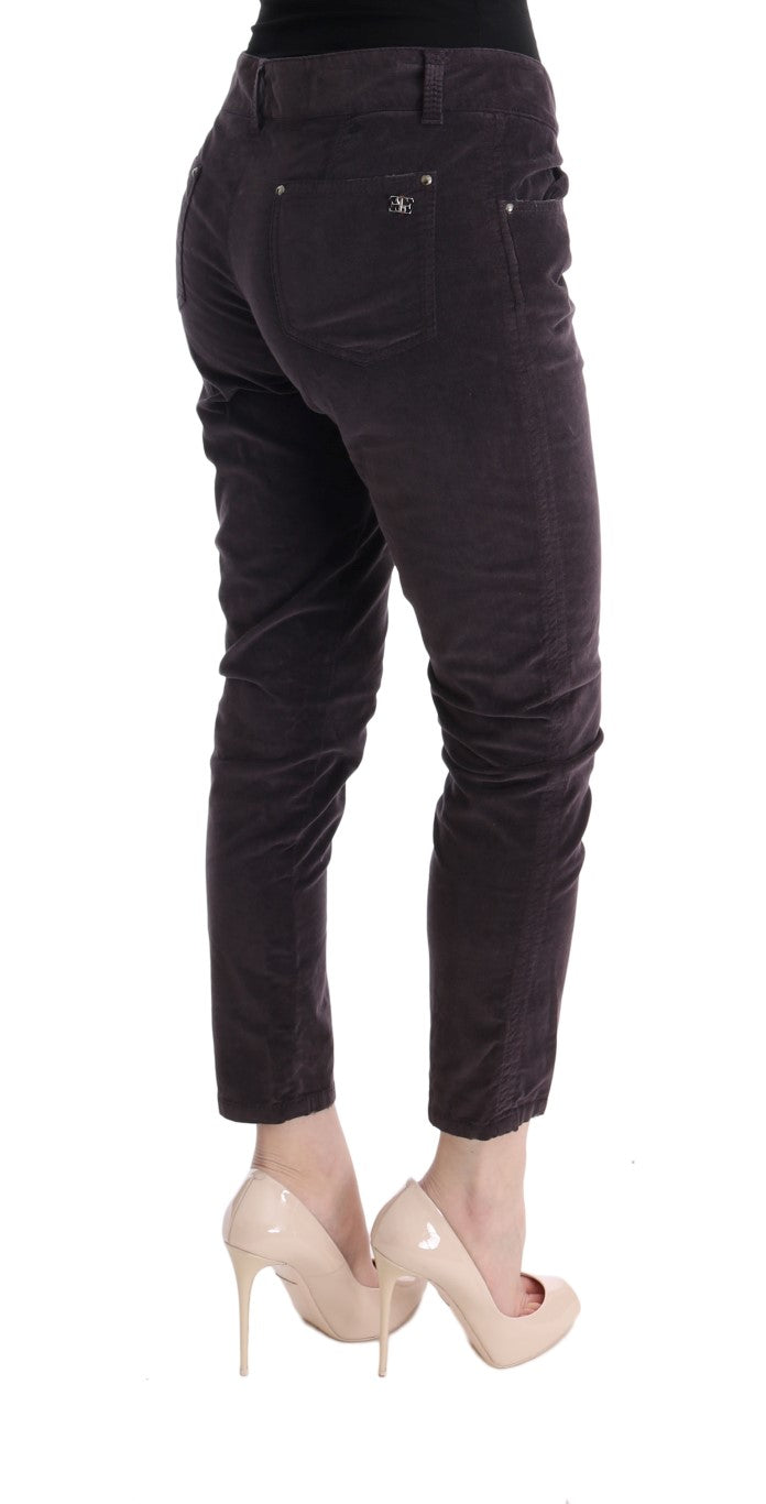 Braun Baumwolle Cropped Casual Hose