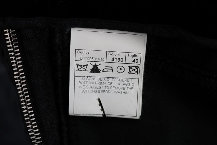 Schwarze Cropped-Hose aus Viskosemischung und Samt