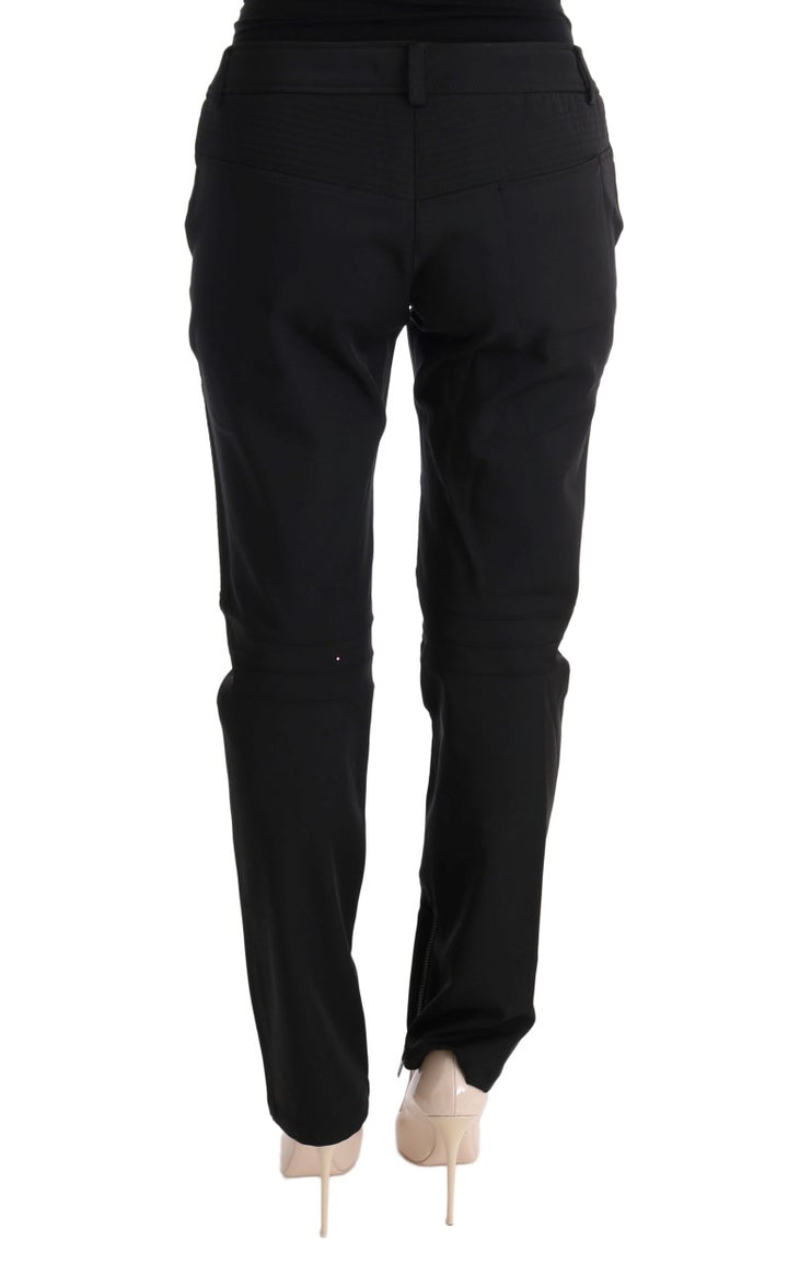 Schwarze Slim Fit Freizeithose aus Baumwolle