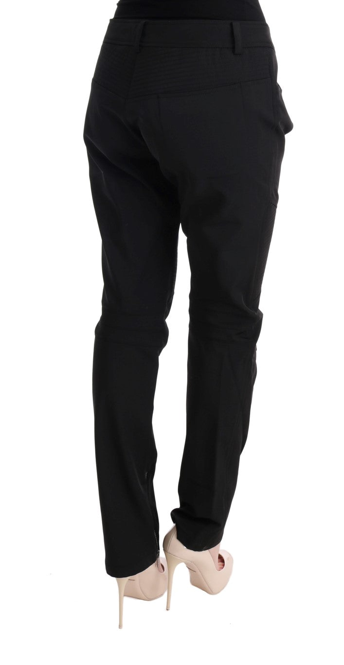 Schwarze Slim Fit Freizeithose aus Baumwolle