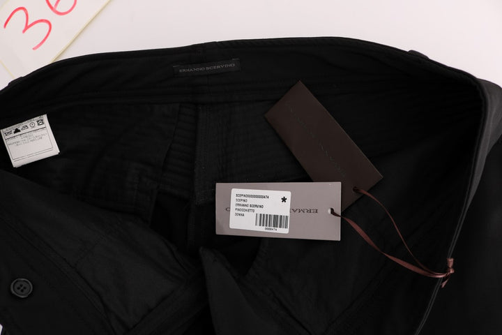 Schwarze Slim Fit Freizeithose aus Baumwolle