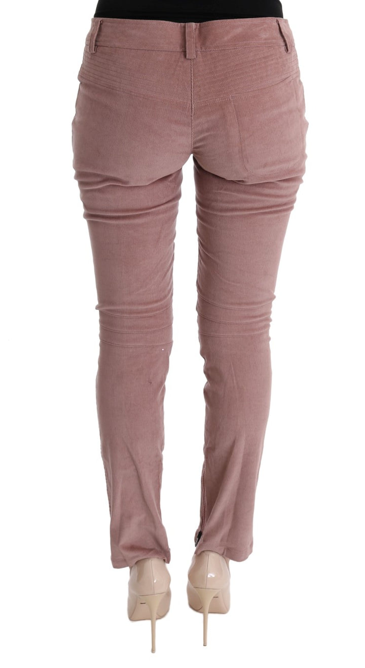 Gekürzte Freizeithose aus rosa Samt