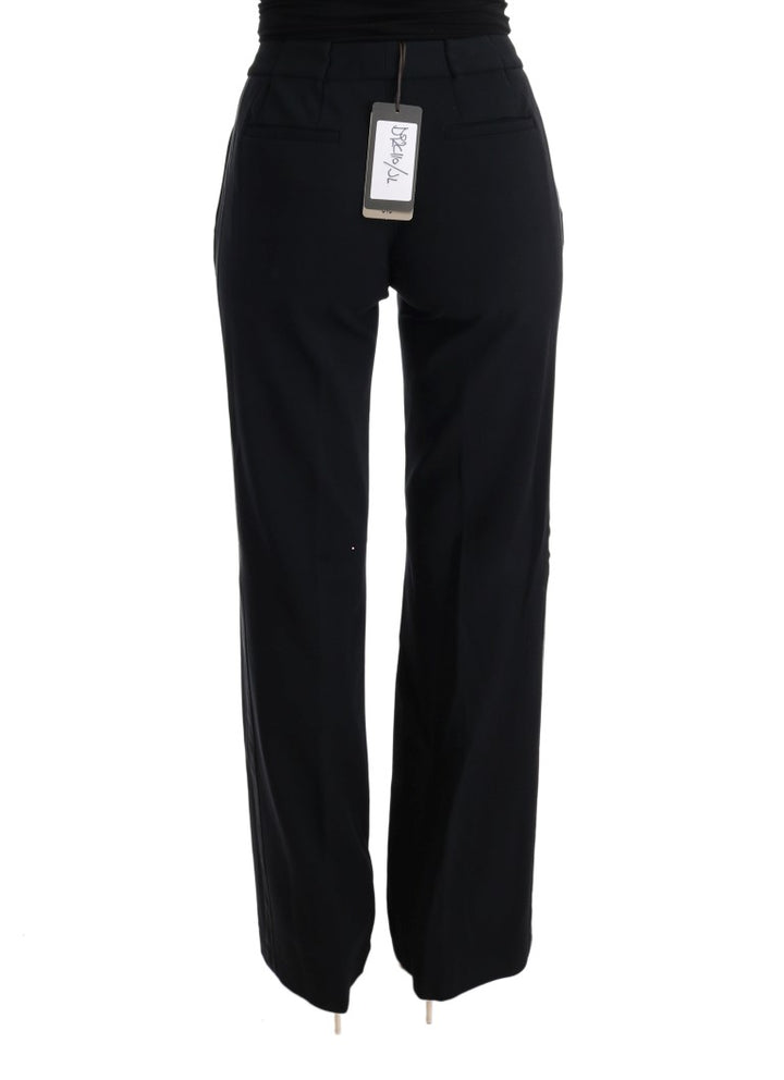 Schwarze Viskose Flare Bootcut-Hose