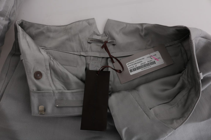 Chic grey silk trousers