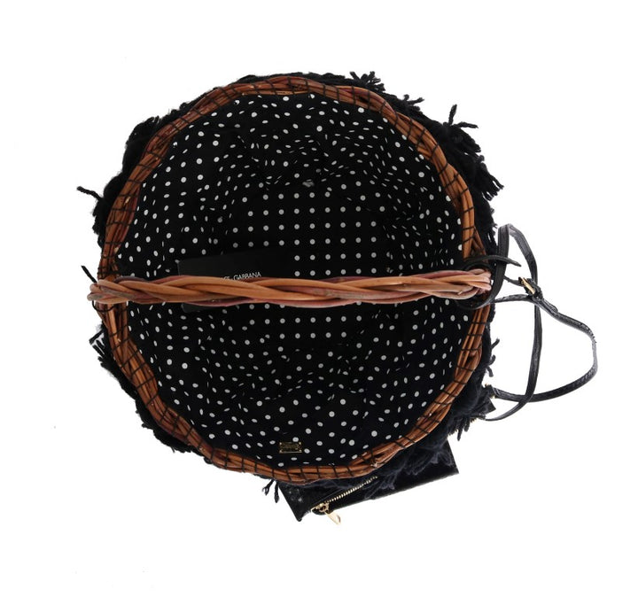Beige Stroh Schlangenhaut Pom Pom Kristall AGNESE Tasche