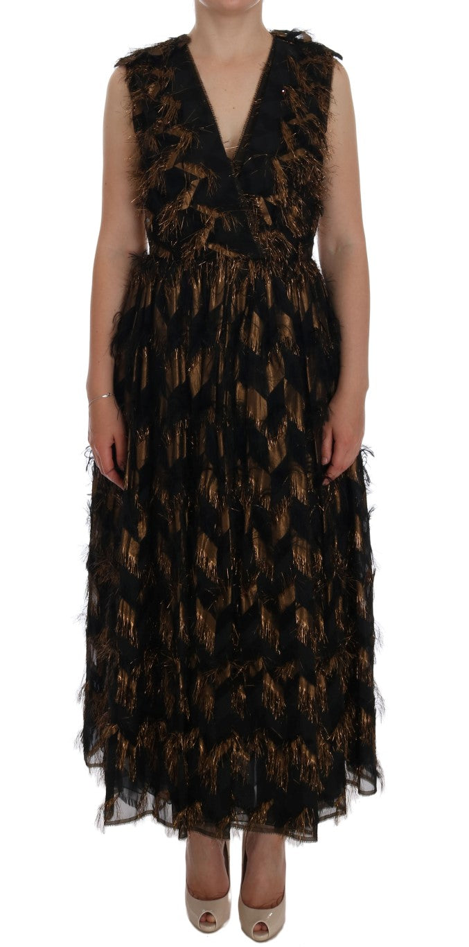 Elegant A-line sleeveless full length dress