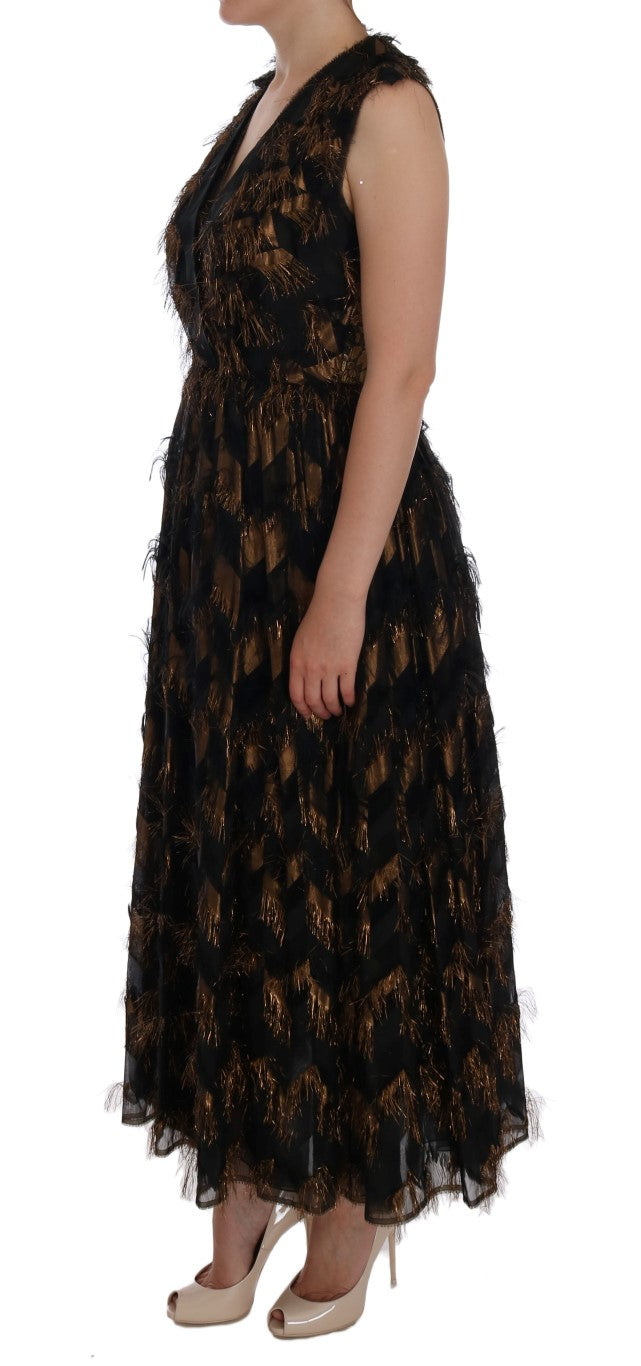 Elegant A-line sleeveless full length dress