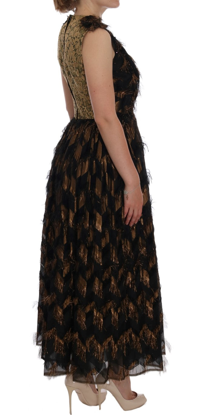 Elegant A-line sleeveless full length dress