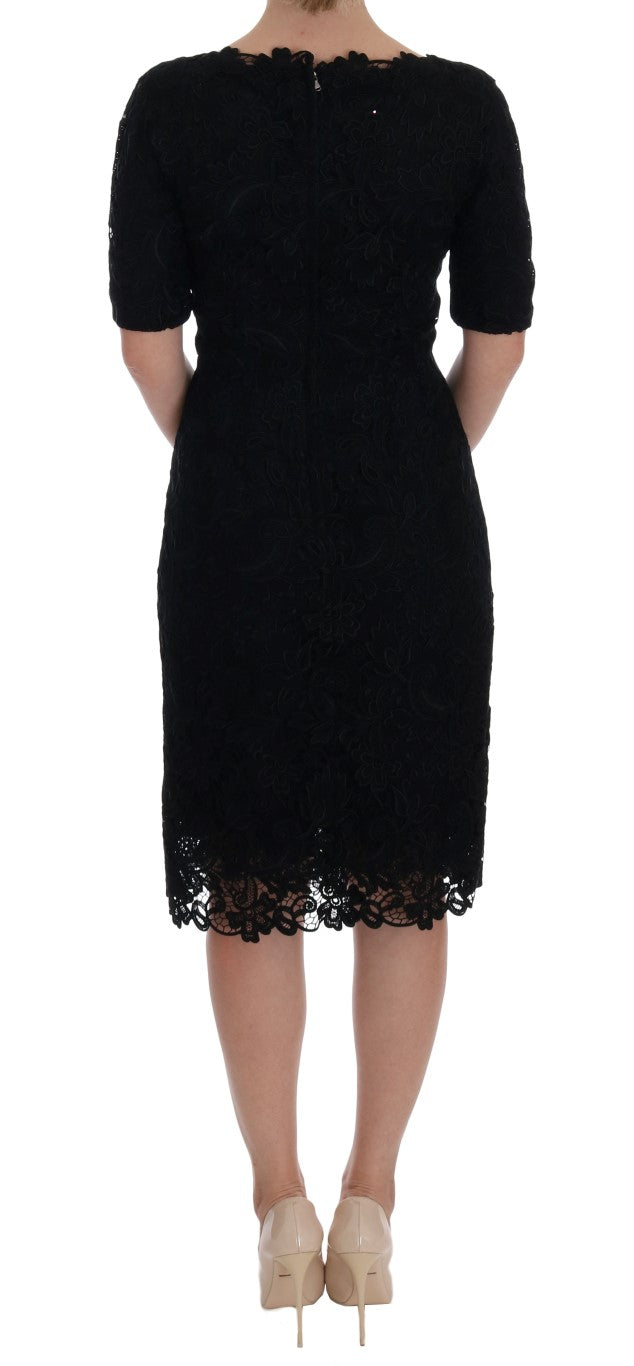 Elegant black knee-length sheath dress