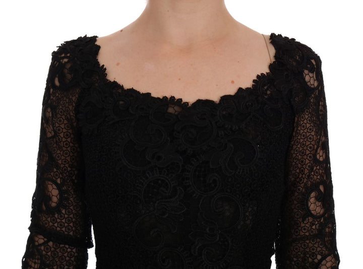 Elegant black full-length sheath dress