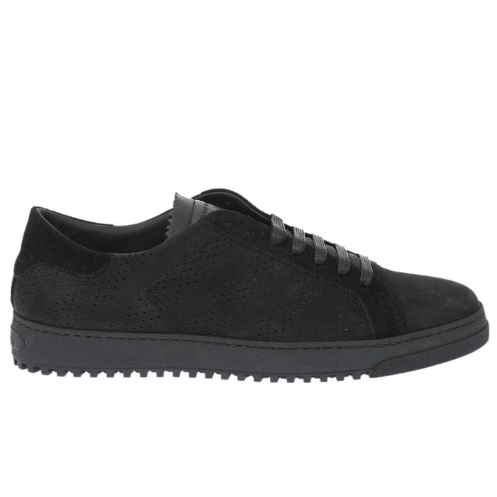 Black calfskin women's sneakers