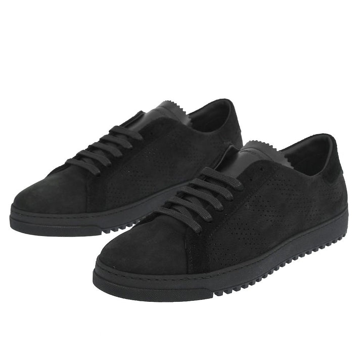 Black calfskin women's sneakers