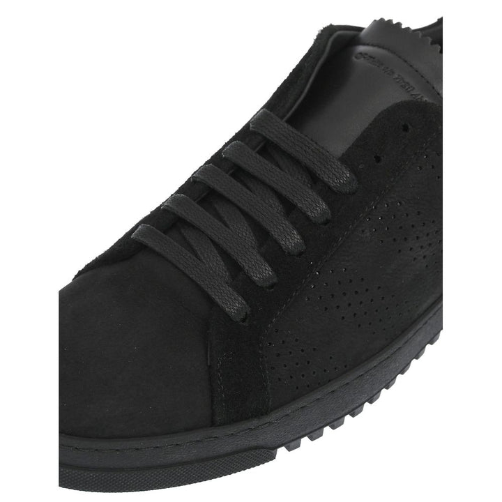 Black calfskin women's sneakers
