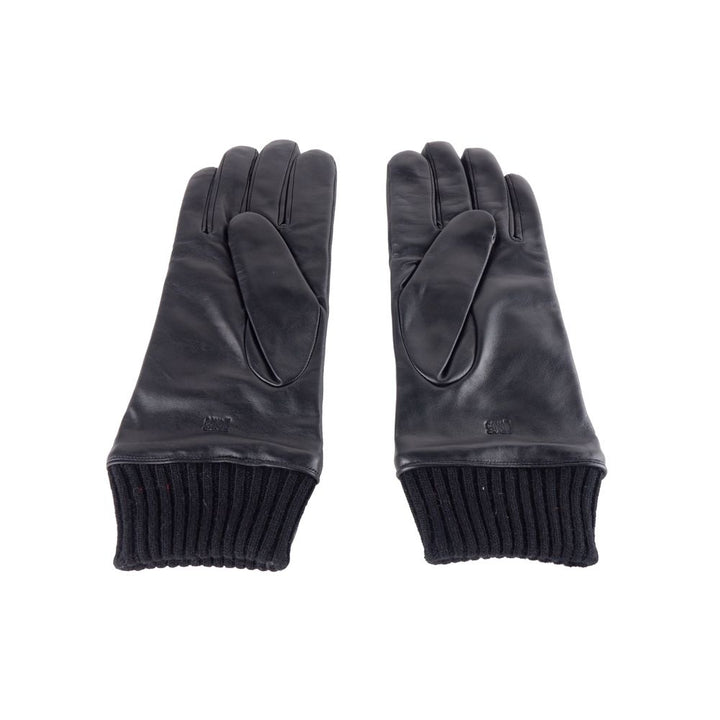 Schwarzes Lammfell Herrenhandschuh