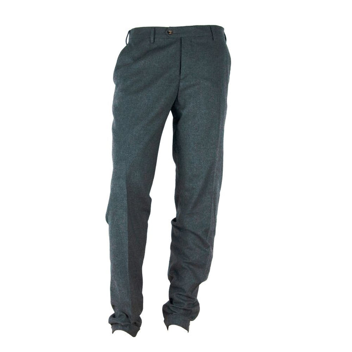 Elegant grey winter trousers made of cotton blend
