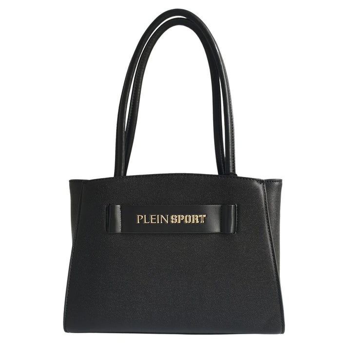 Elegante schwarze Tote Bag mit drei Fächern