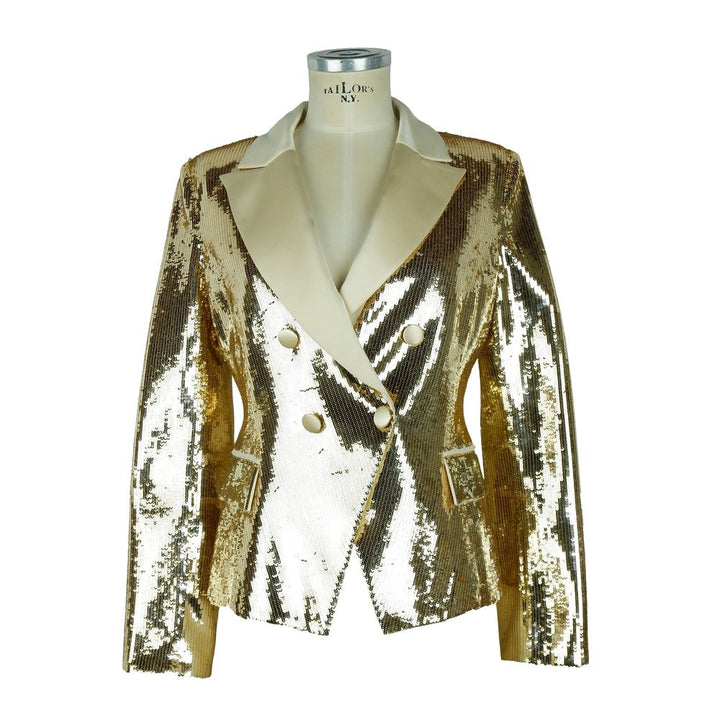 Gelber Polyester Damen Blazer